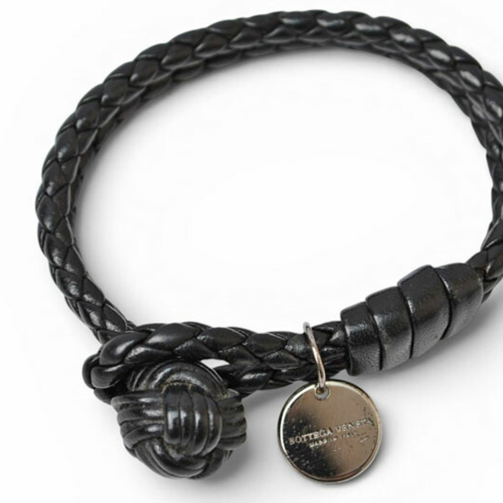 BOTTEGA VENETA Black Intrecciato Charm Bracelet